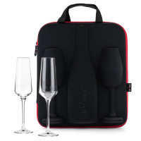 Prosecco and champagne case with flutes diVinto Avant